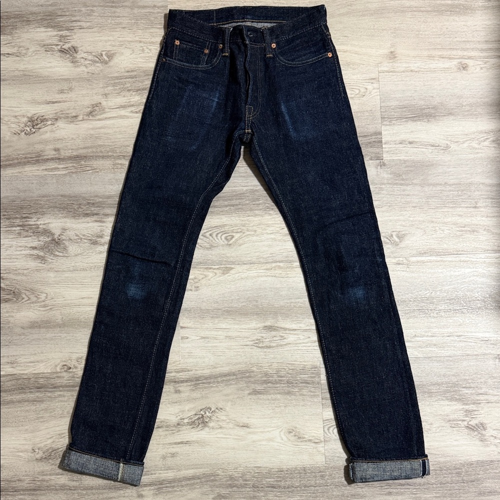 Pure Blue Japan Dark Indigo Slub Straight Jeans